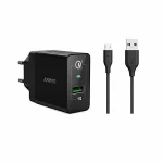 شارژر دیواری انکر مدل New B2013 L21/11 Powerport+1 به همراه کابل تبدیل Micro USB